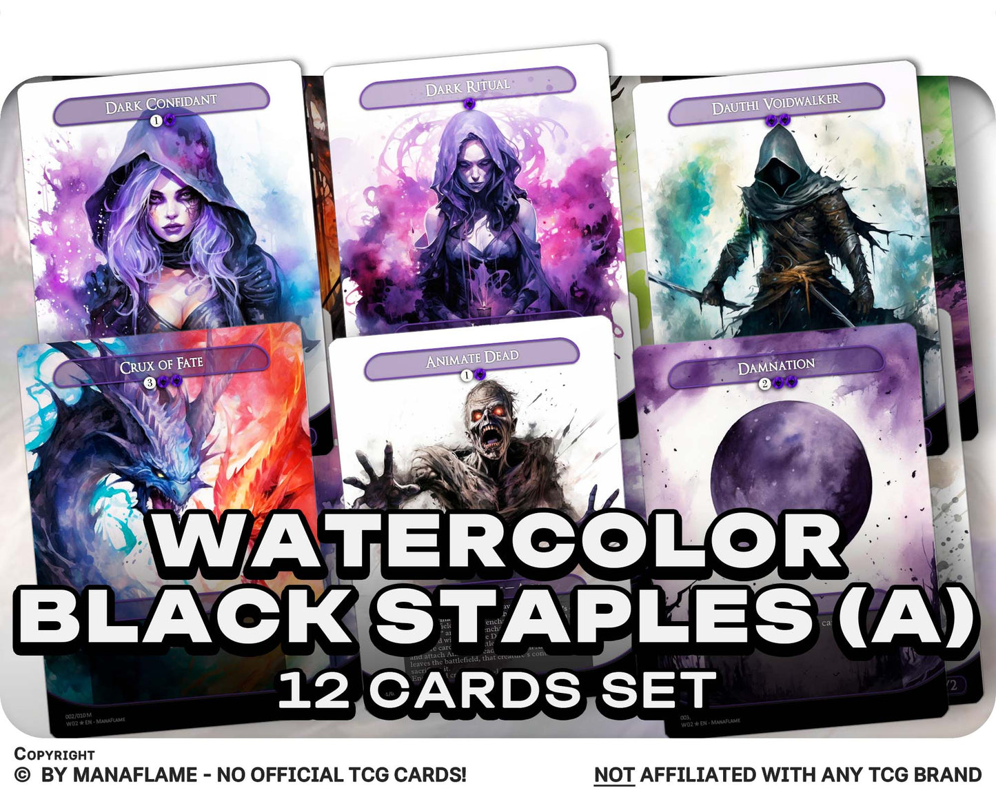 Watercolor Black Staples (A)