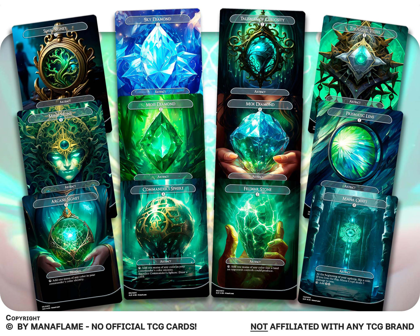 Green Blue Mana Rocks Set (A)