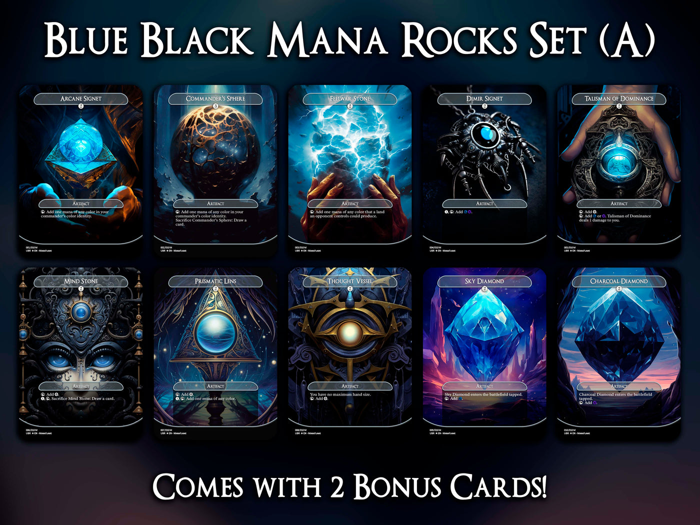 Blue Black Mana Rocks Set (A)