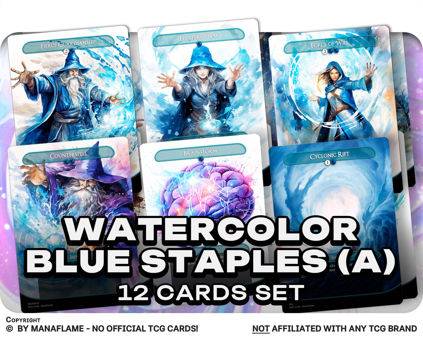 Watercolor Blue Staples (A)