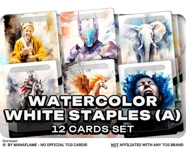 Watercolor White Staples (A)